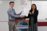 Joanna wins the 2nd place in the Toastmasters International Speech Contest