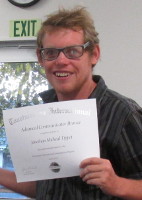 For successfully completing ten advanced speeches from the manuals on Storytelling and Special Occasion Speeches, Jono received his Advanced Communicator Bronze award.